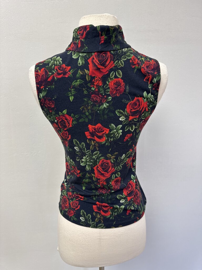 L'Agence Black Floral Sleeveless Top