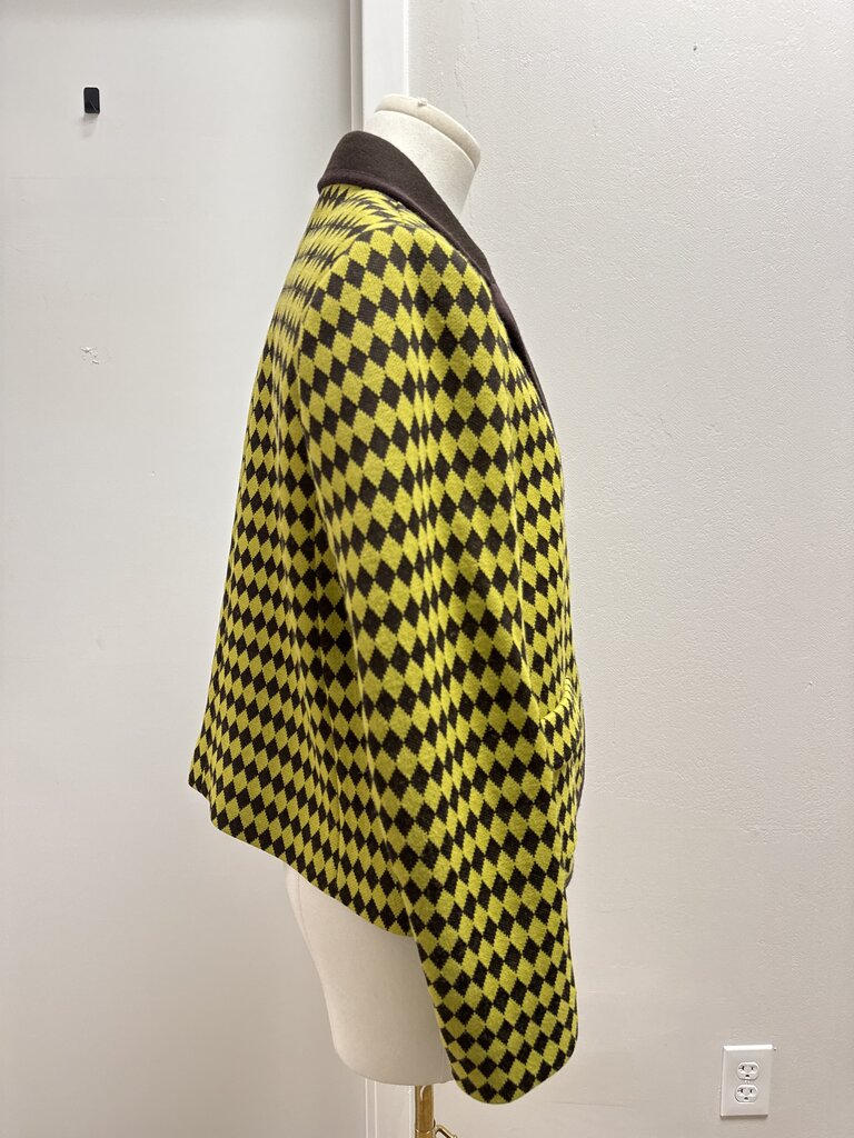 M Missoni Chartreuse and Brown Knit Jacket