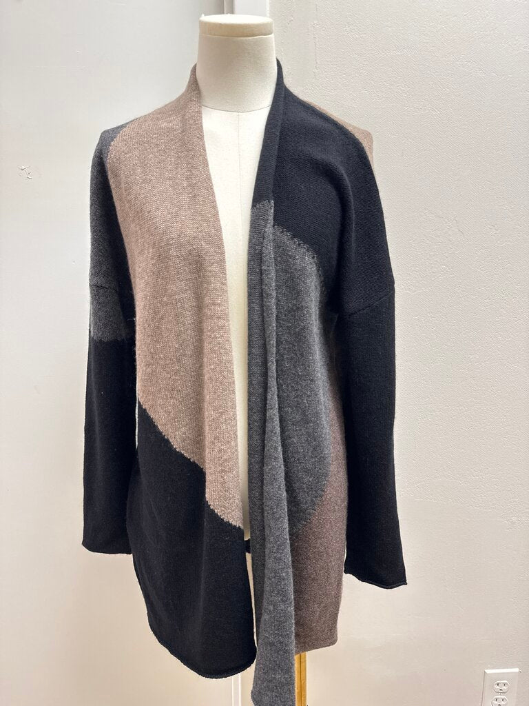 Kinross Brown and Grey Multi Cashmere Cardigan
