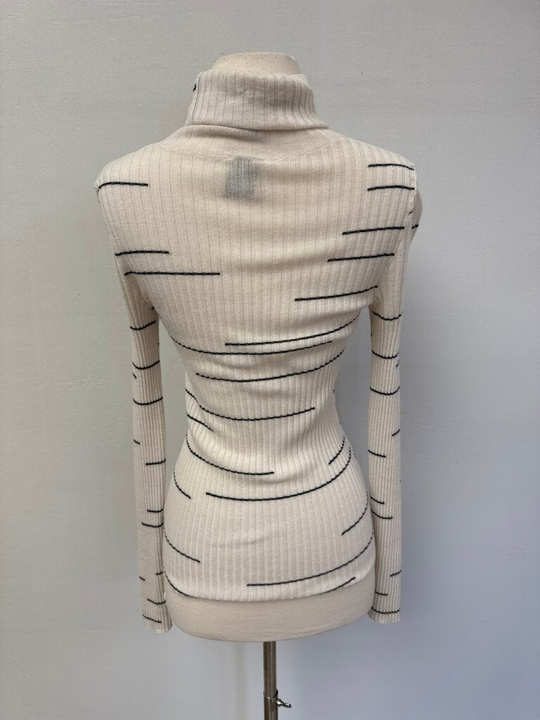 Nude Ivory and Black Turtleneck