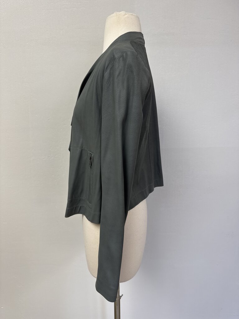 Cupcakes & Cashmere Green Faux Leather Open Jacket