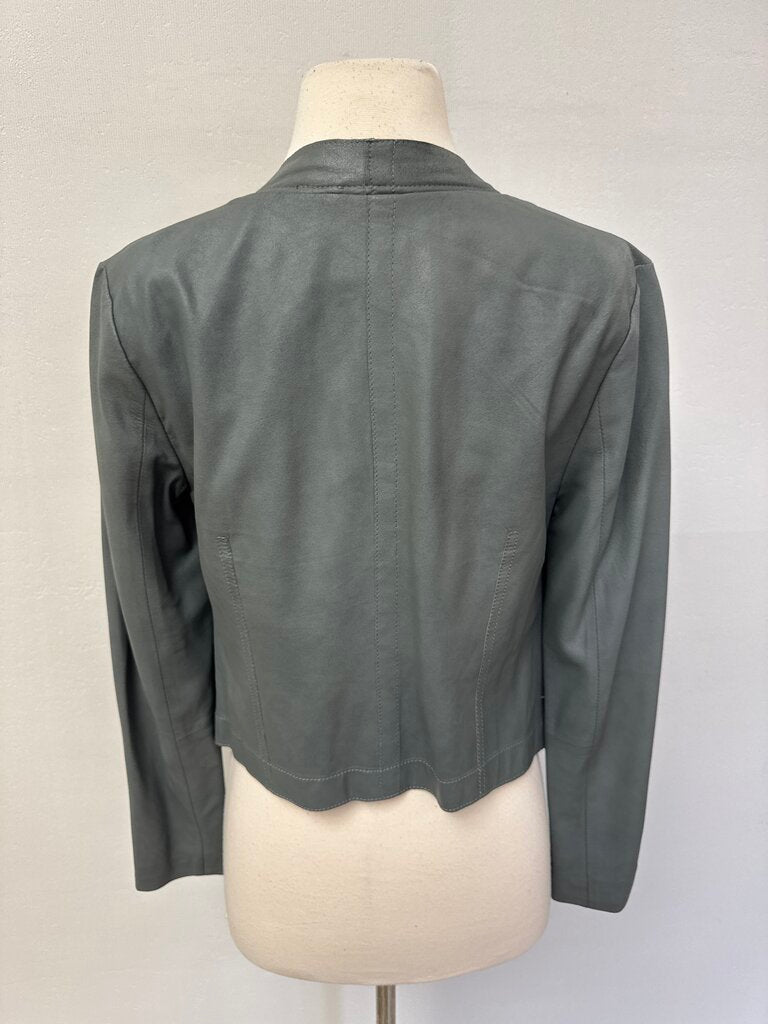 Cupcakes & Cashmere Green Faux Leather Open Jacket