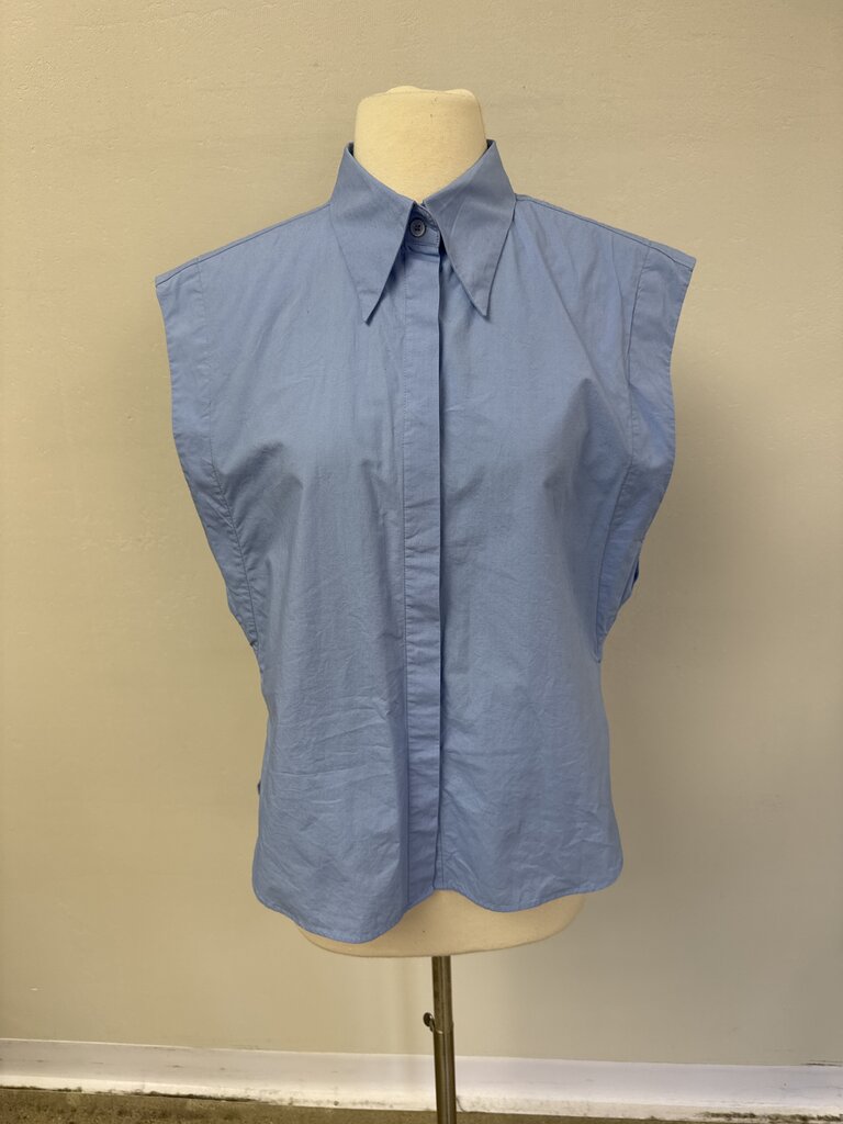 Isabel Marant French Blue Cut Off Button Up