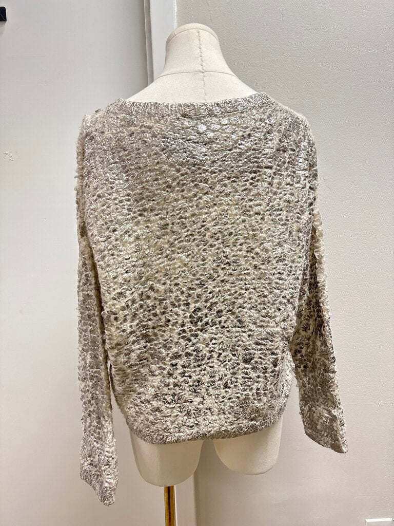 Avant Toi Silver Foil Cashmere Sweater