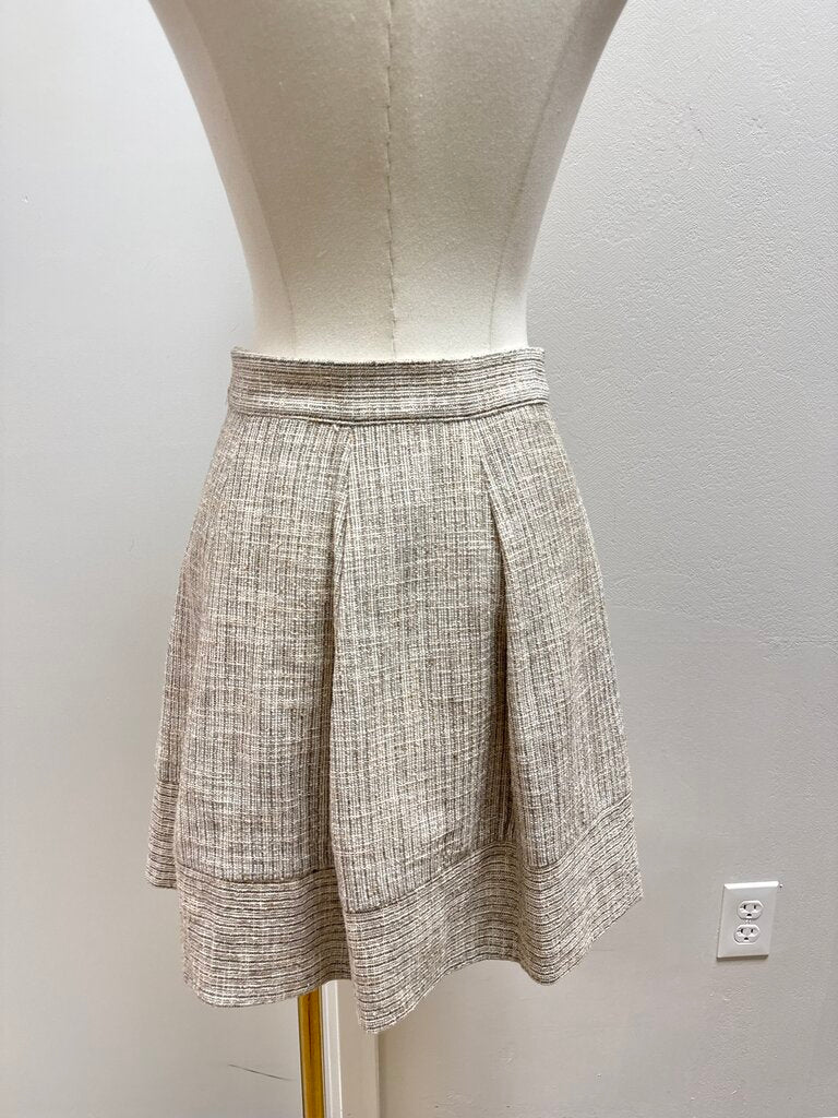 L'Agence Beige Metallic Skirt