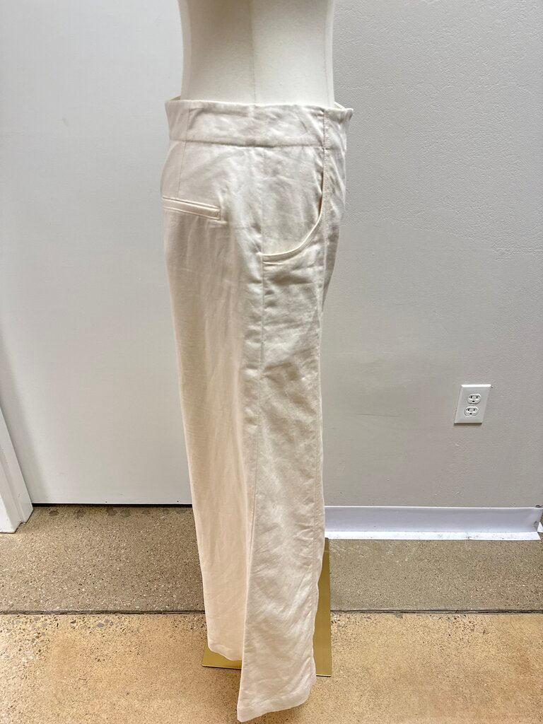TWP Bone Wide Leg Linen Trouser