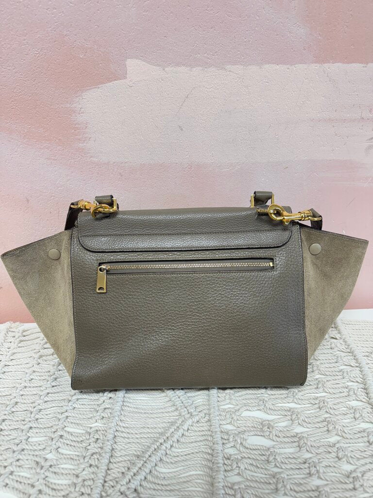 Celine Taupe Trapeze Shoulder Bag (As Is)