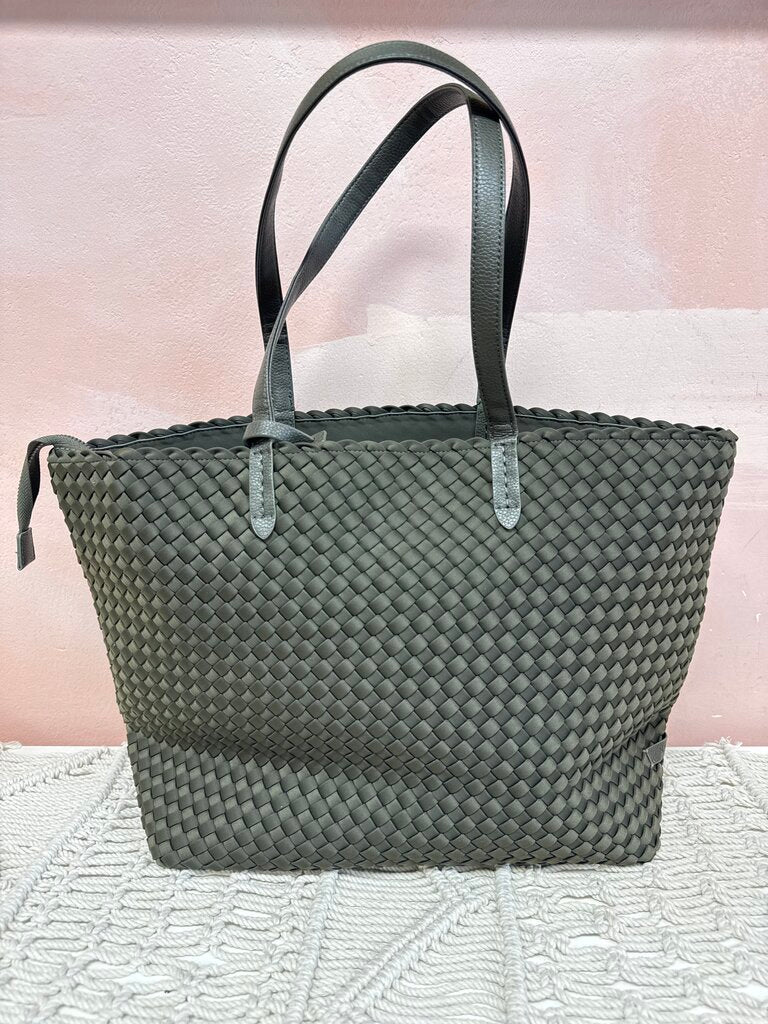 Naghedi Olive Woven Med Tote w/ Dust Bag