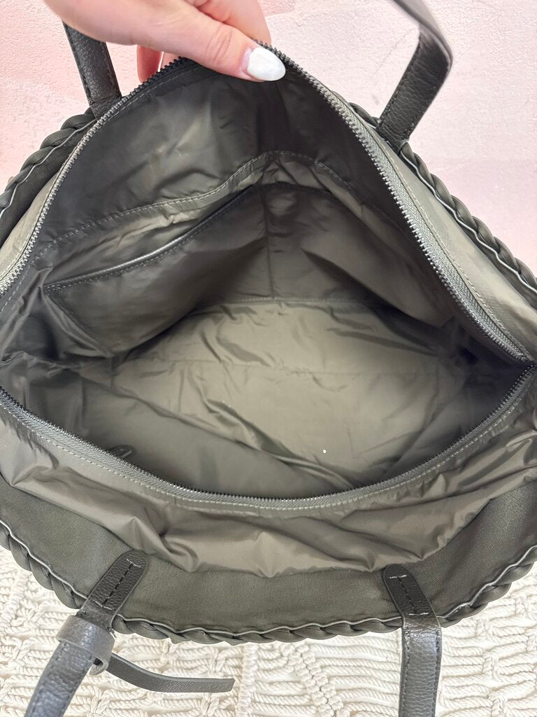 Naghedi Olive Woven Med Tote w/ Dust Bag