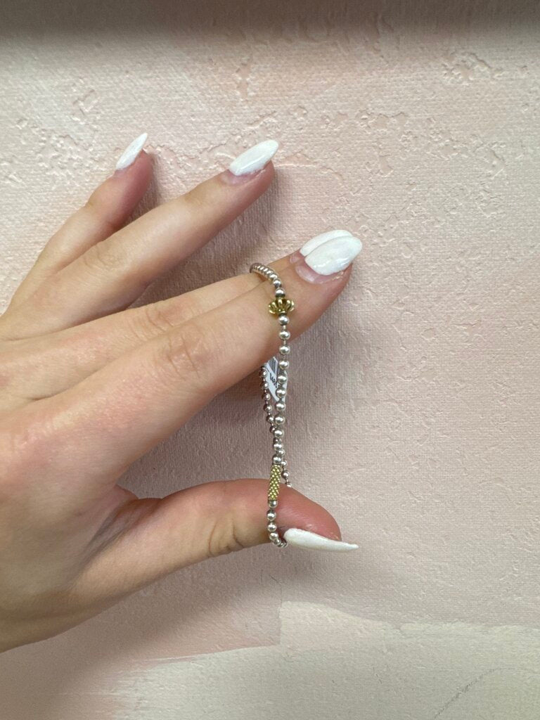 Lagos Two Tone Caviar Beaded Bracelet