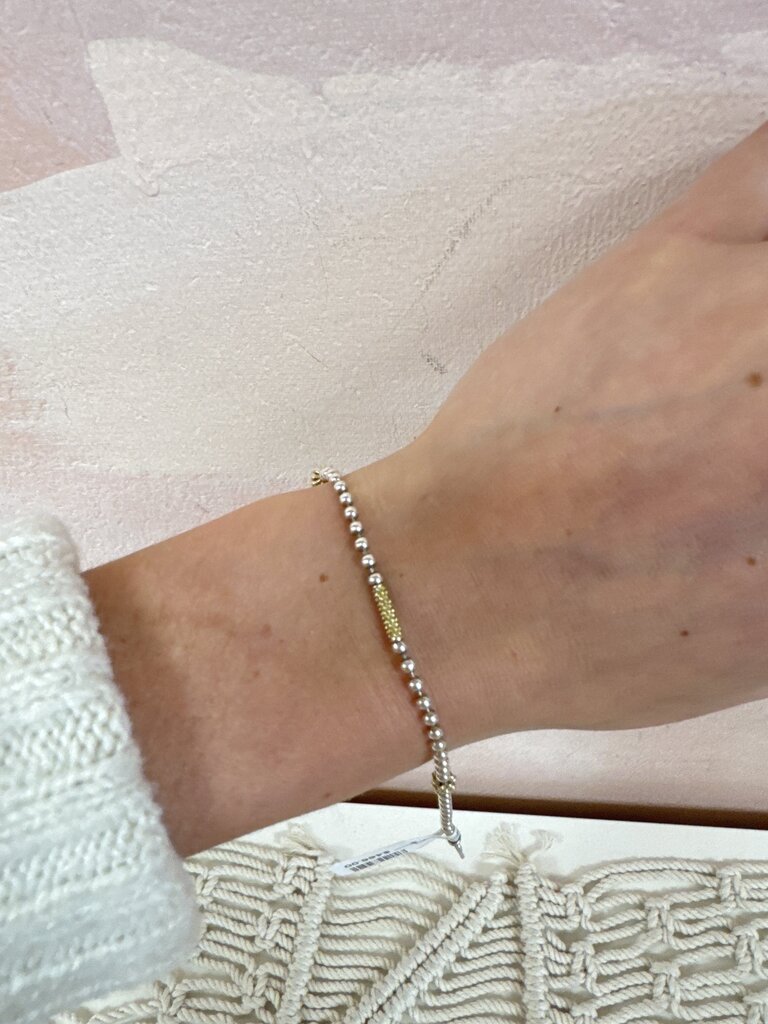 Lagos Two Tone Caviar Beaded Bracelet