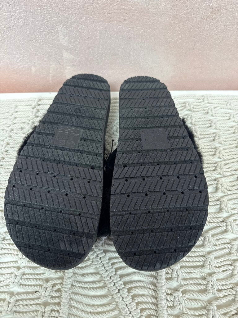Joes Black Fur Slide