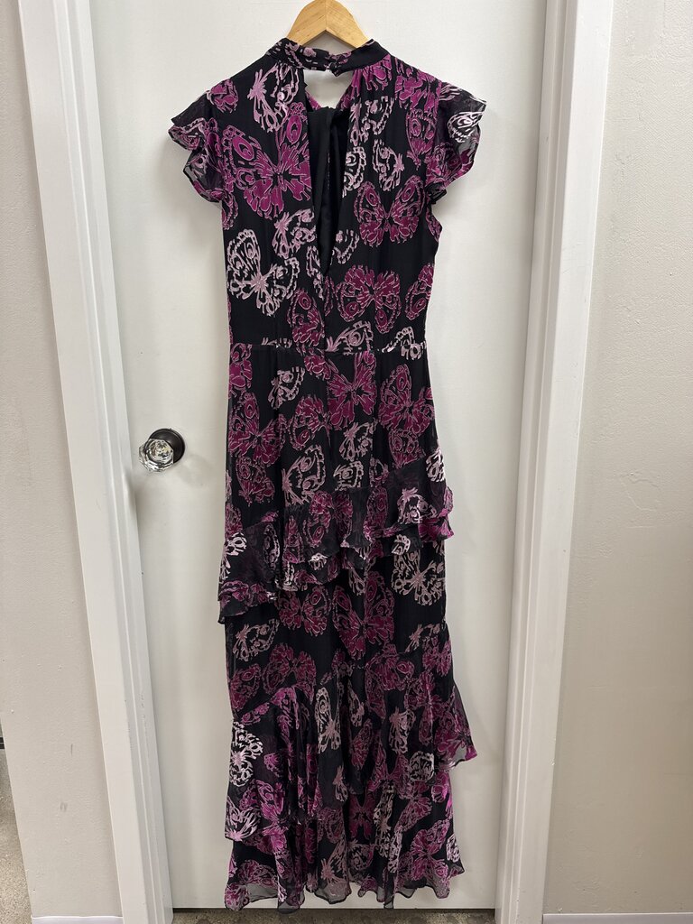 Whistles Black And Purple Velvet Maxi Dress