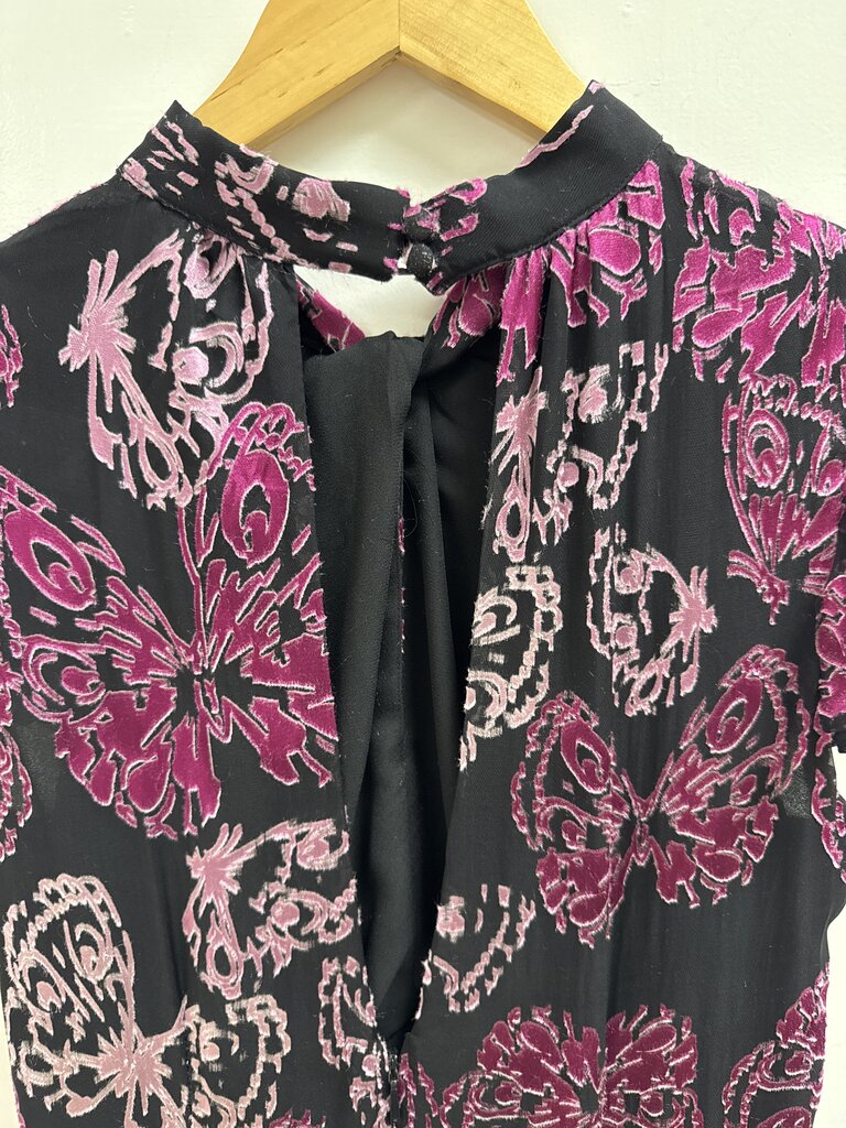 Whistles Black And Purple Velvet Maxi Dress