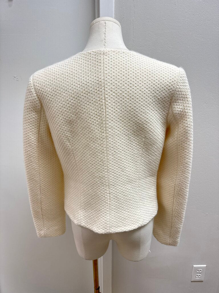 Anine Bing Ivory Tweed Cropped Jacket