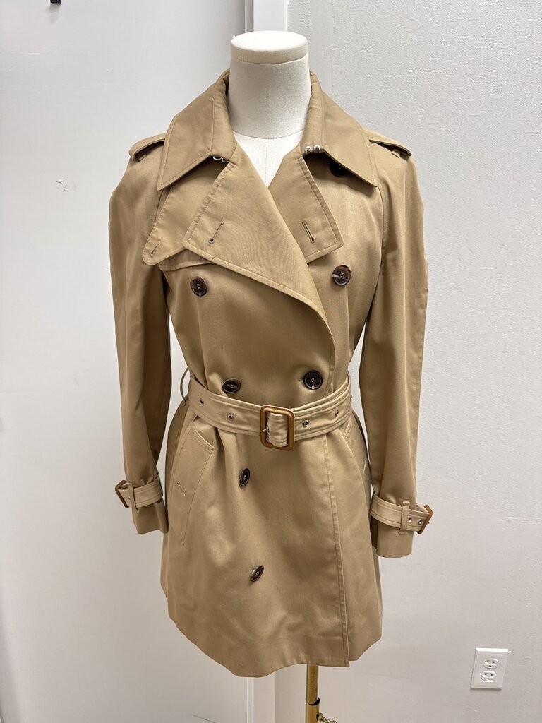Saint Laurent Tan Cropped Trench Coat