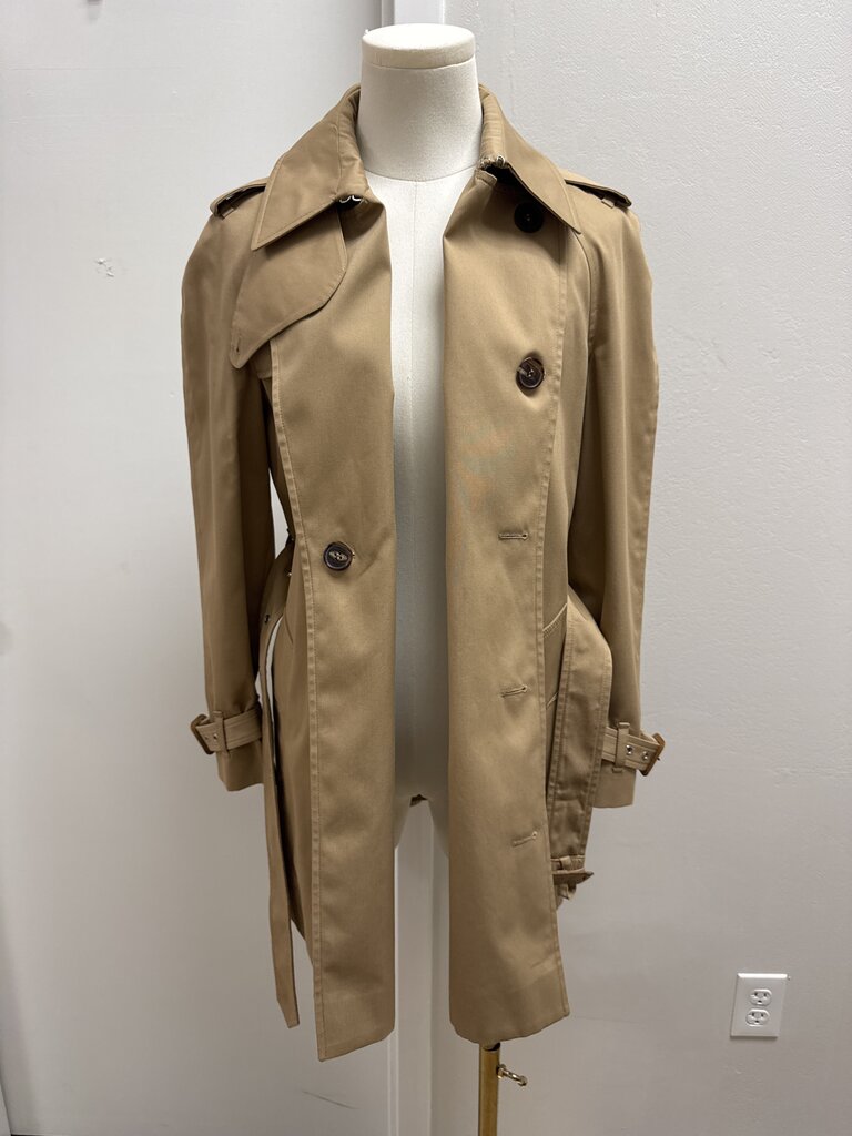 Saint Laurent Tan Cropped Trench Coat
