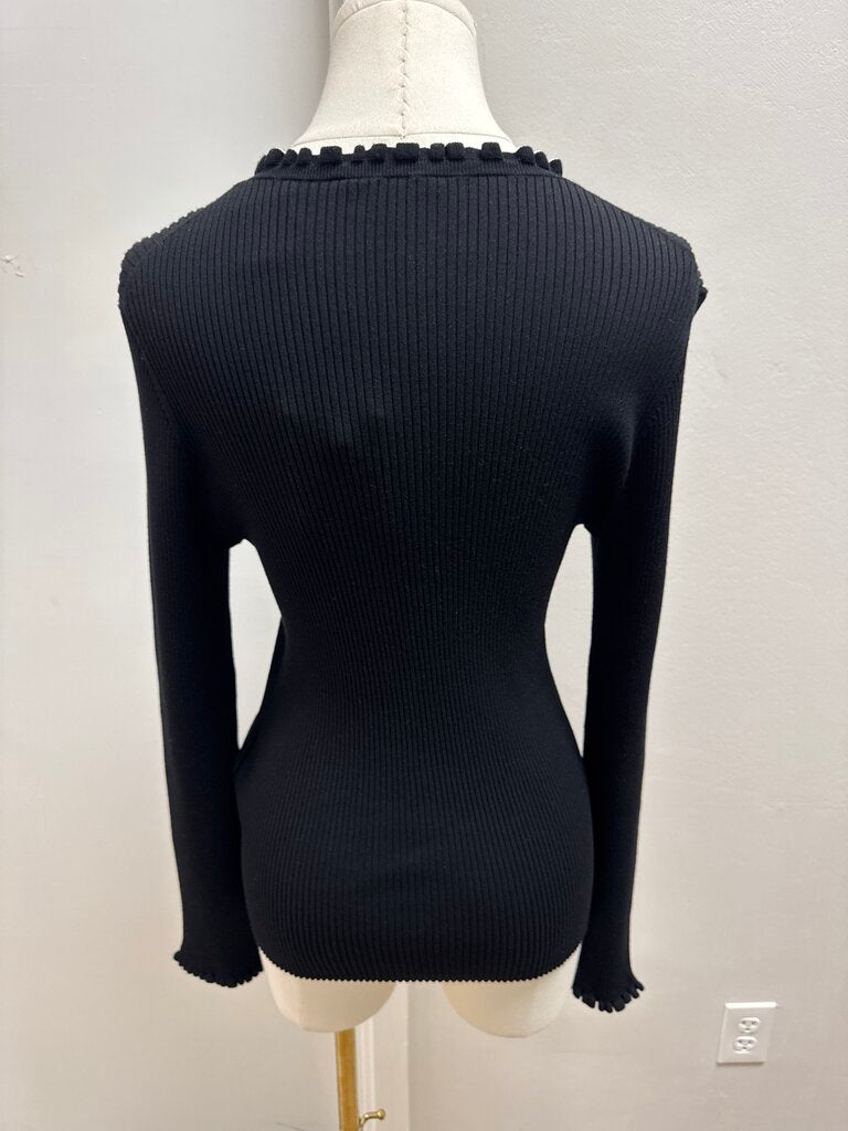 Marella Black Ribbed Tee NWT