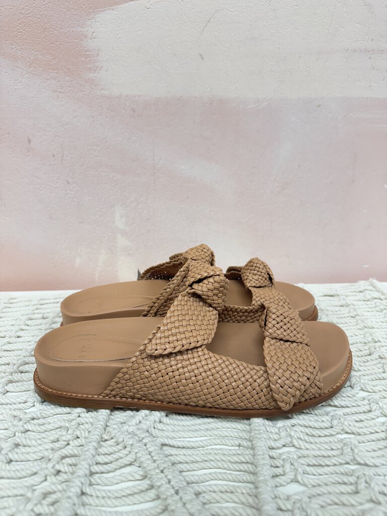 Alexandre Birman Tan Woven Slide