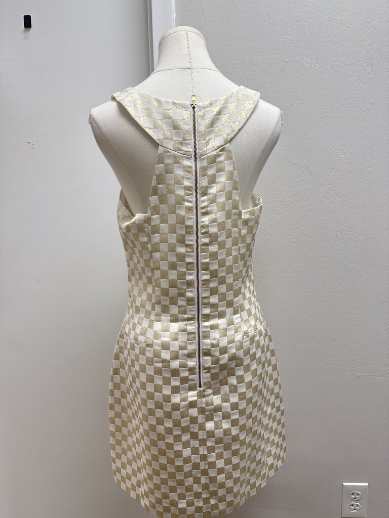 Lilly Pulitzer White and Gold Checker Dress