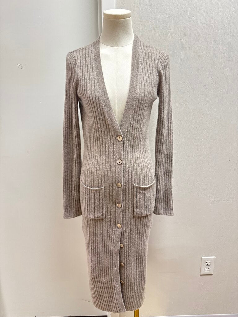 Autumn Cashmere Oatmeal Ribbed Cashmere Dress