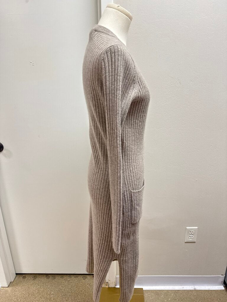 Autumn Cashmere Oatmeal Ribbed Cashmere Dress