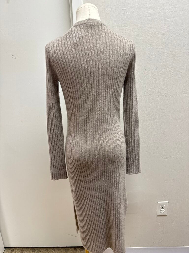 Autumn Cashmere Oatmeal Ribbed Cashmere Dress
