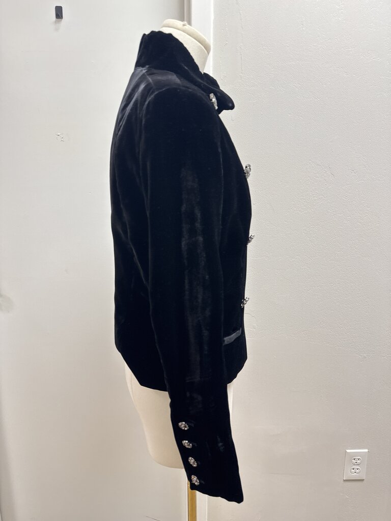 Chanel Black Velvet Double Breasted Jacket 08A