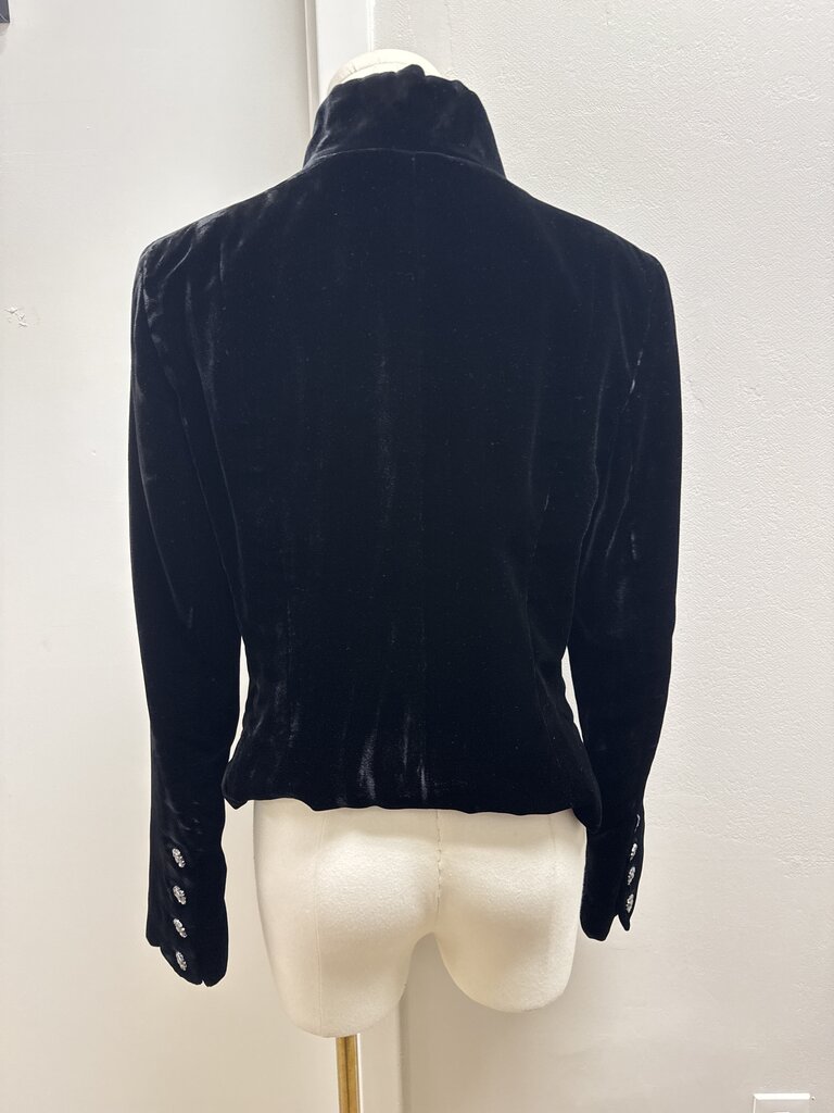 Chanel Black Velvet Double Breasted Jacket 08A
