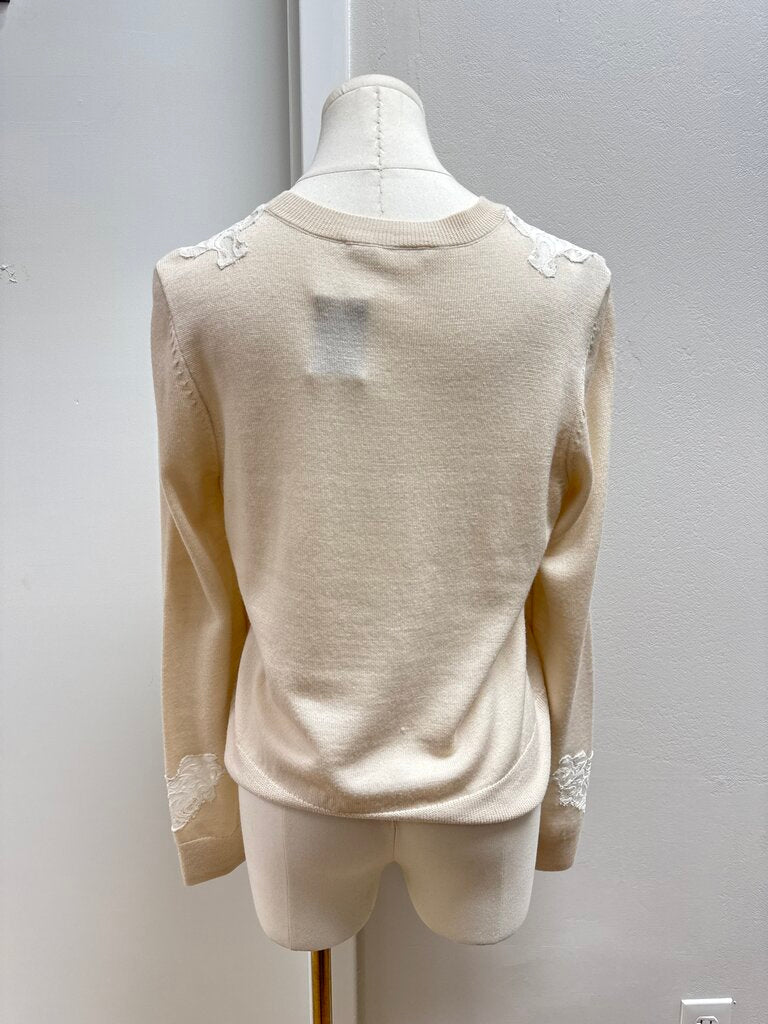 Jonathan Simkhai Cream and Lace Sweater