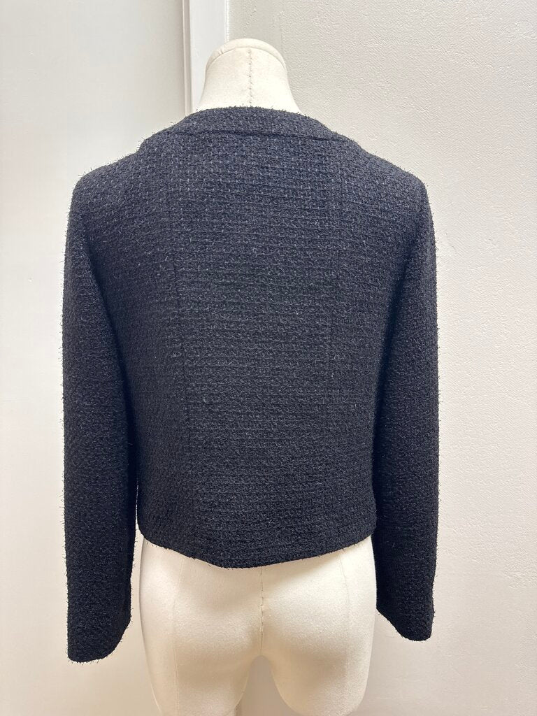 Chanel Black Tweed Cropped Blazer w/Garment Bag