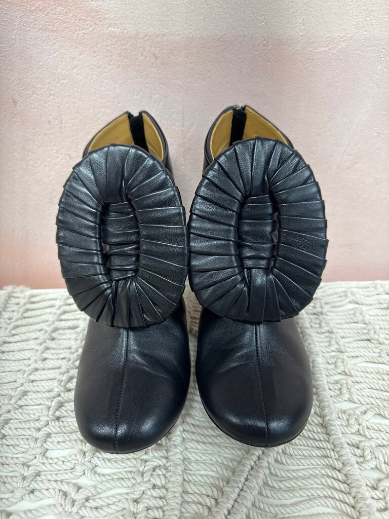 Loewe Black Pleated Buckle Bootie w/Box