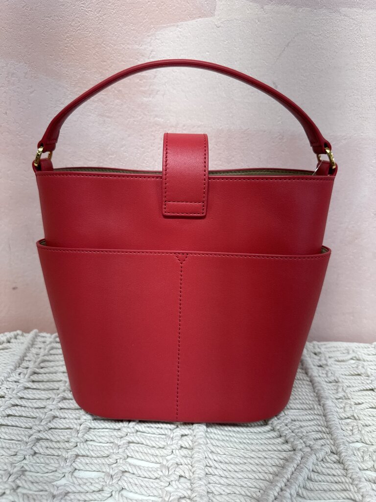 Veronica Beard Red Crest Bucket Bag w/Dust Bag