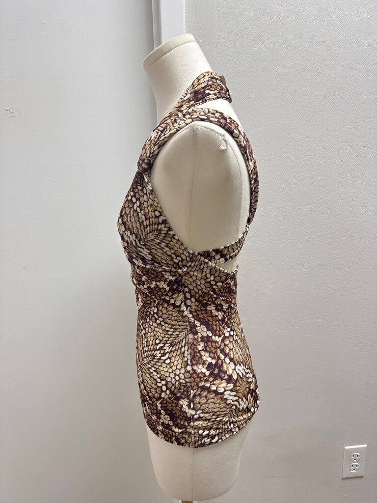 Just Cavalli Plum Multi Vintage Wrap Top