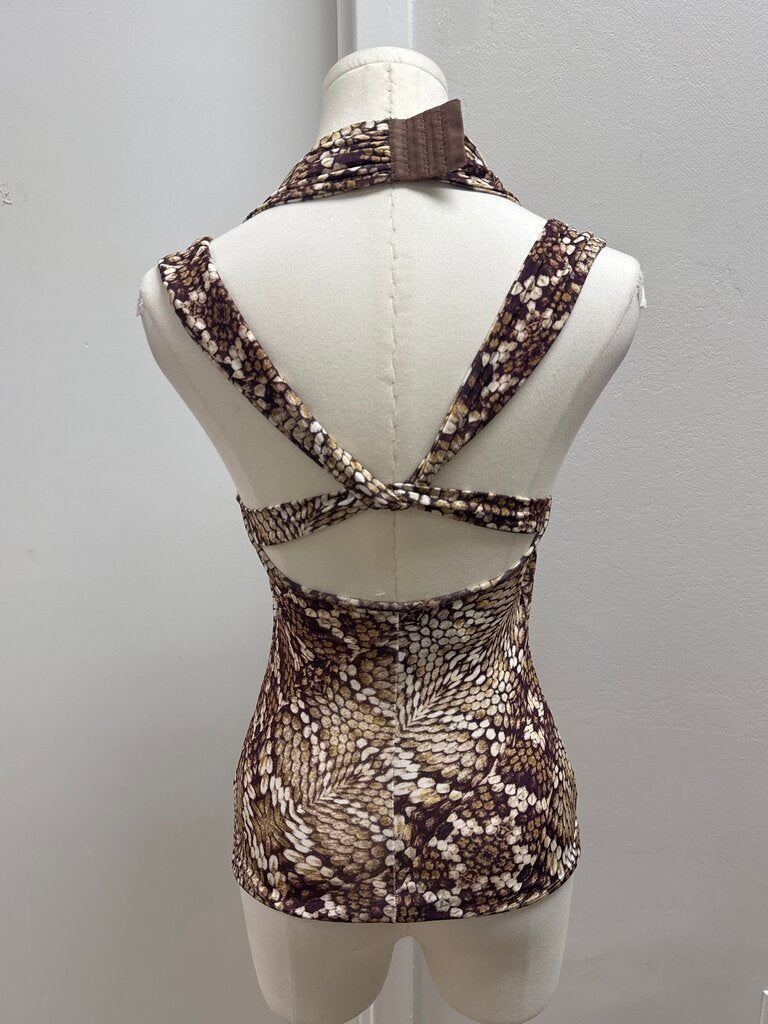 Just Cavalli Plum Multi Vintage Wrap Top