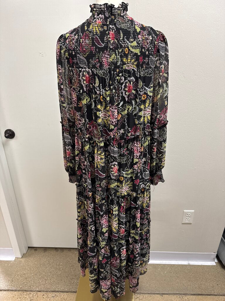 Cinq a Sept Black Floral Maxi Dress
