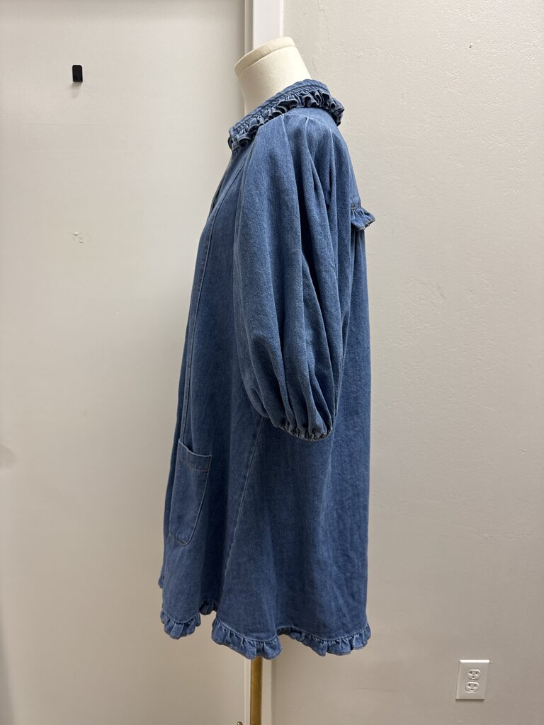 Karlie Denim Puff Sleeve Dress
