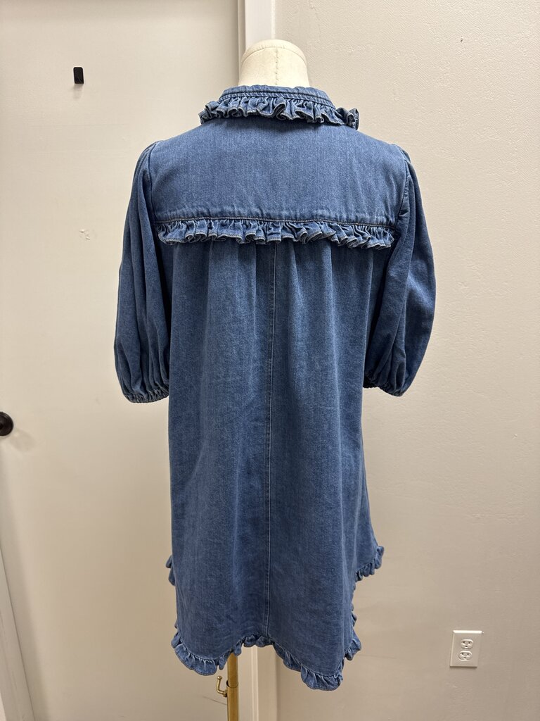 Karlie Denim Puff Sleeve Dress