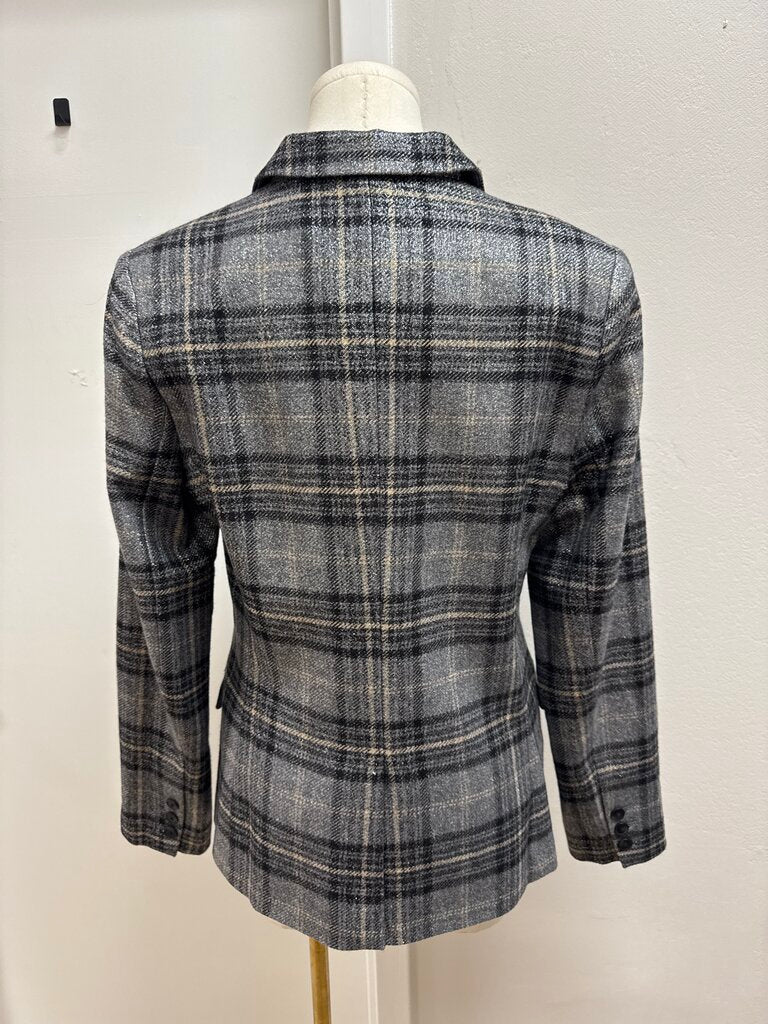 L'Agence Silver Plaid Blazer