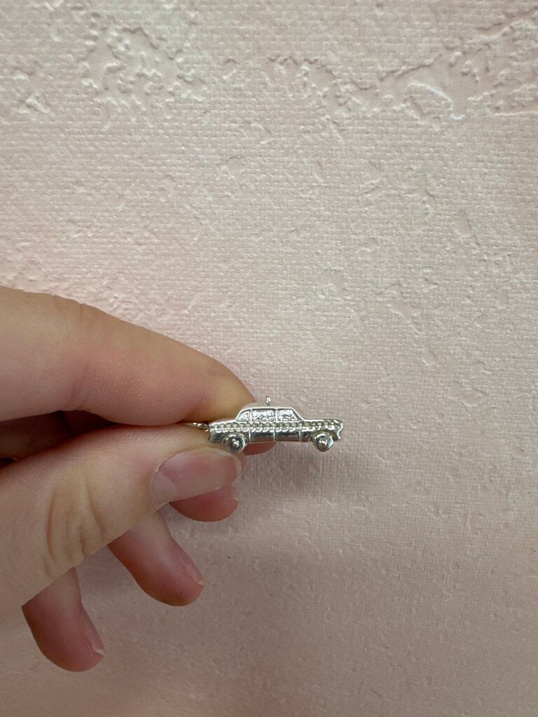 Tiffany & Co Silver Taxi Charm w/Box and Bag
