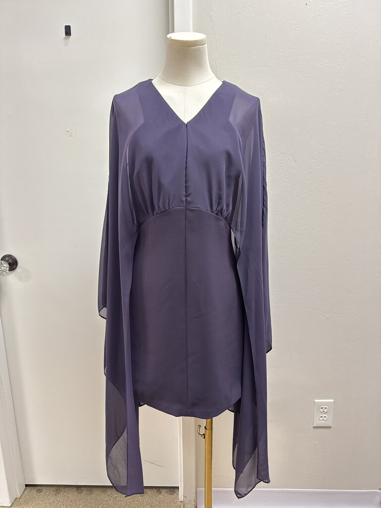 Halston Plum Capelette Cocktail Dress NWT