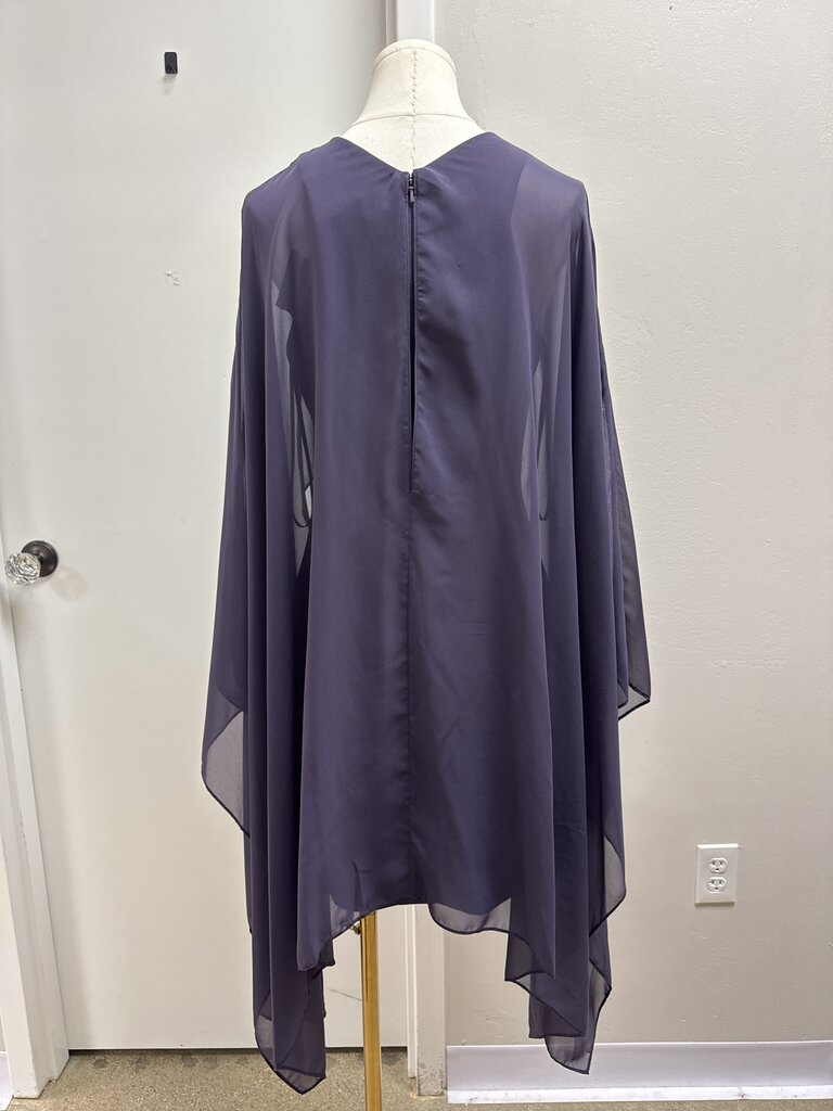 Halston Plum Capelette Cocktail Dress NWT