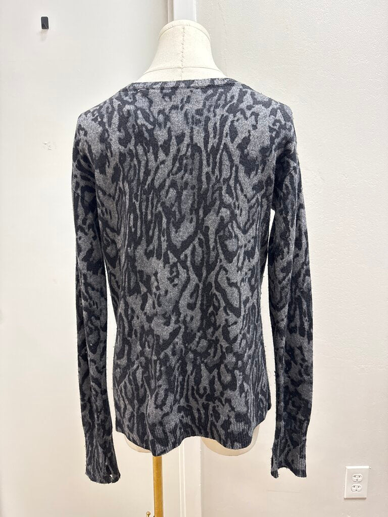 Pam & Gela Grey Animal Print Sweater