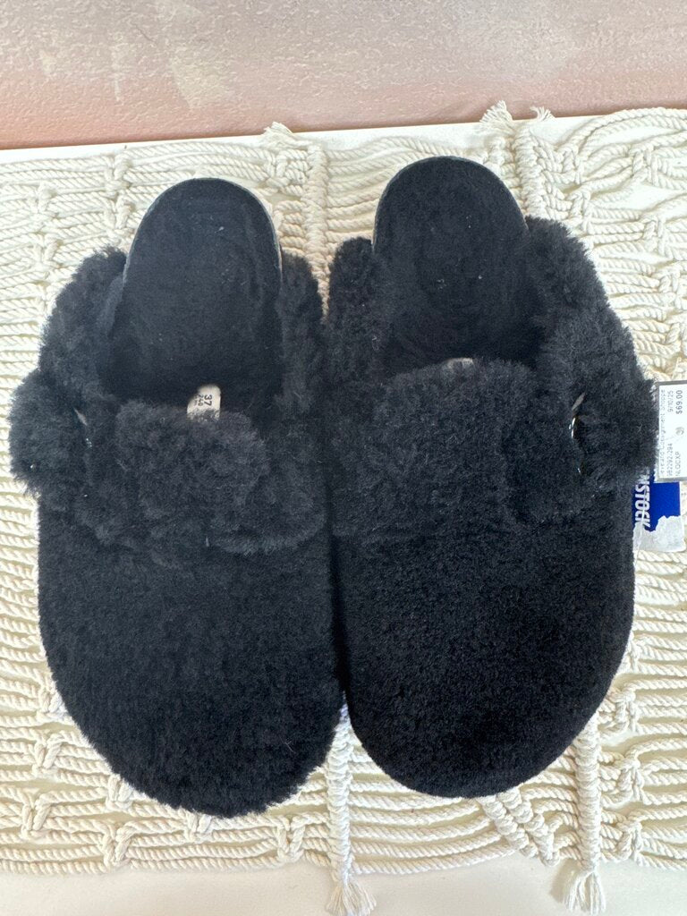 Birkenstock Black Shearling Mule