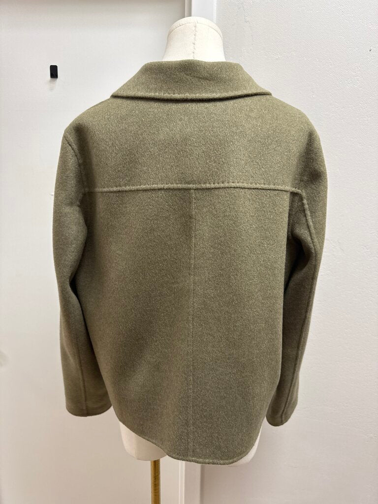 Lafayette 148 Olive Wool Cropped Jacket