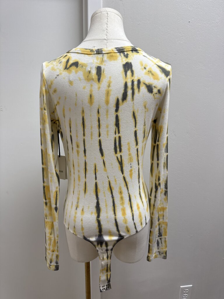 AGOLDE Yellow Tie Dye Bodysuit NWT