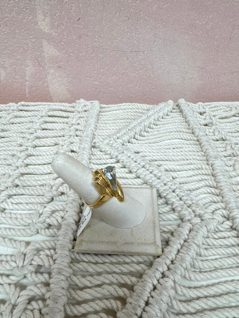 14k Blue Topaz Modern Ring