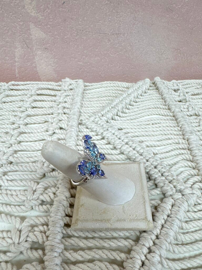 Sterling Butterfly Semi Precious Ring
