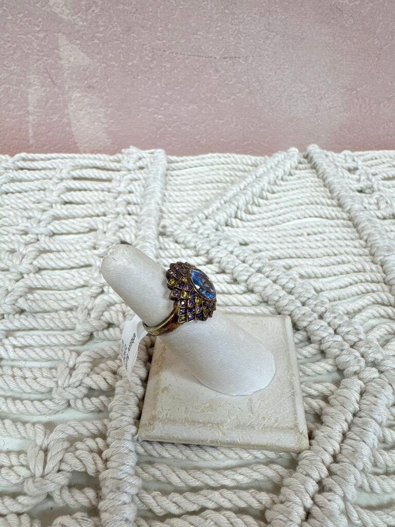 Sterling Antique Ring with Semi Precious Stones