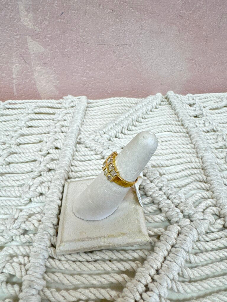 14k Two Row Diamond Ring